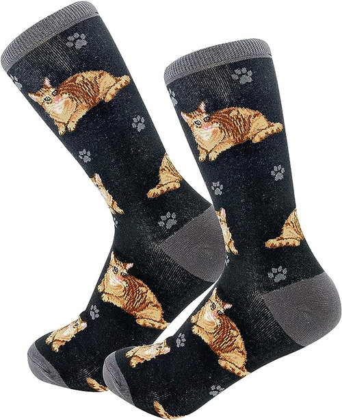 E&s Imports Pet Lover Socks Orange Tabby Cat, Unisex, One Size Fits Most 