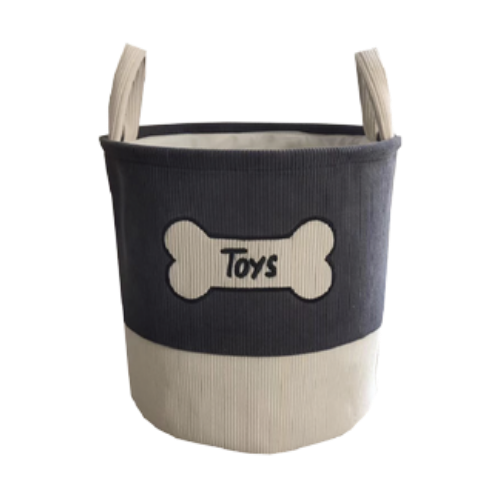 Pet Obsession "Toys" Corduroy Toy Bin 12 x12 x12 in