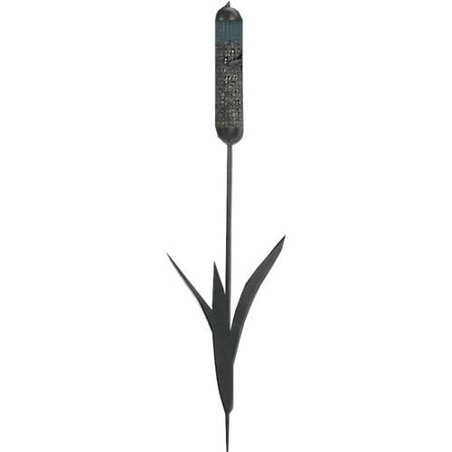 Panacea Products Black Cattail Metal Ground Stake Wild Bird Feeder 36 in