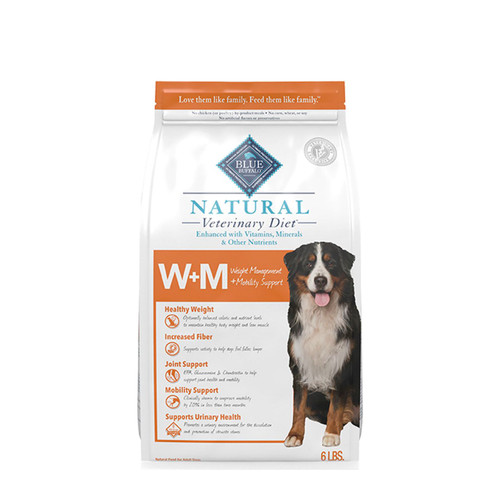 BLUE Natural Veterinary Diet W+M Weight Management + Mobility Support for Dogs - Dry