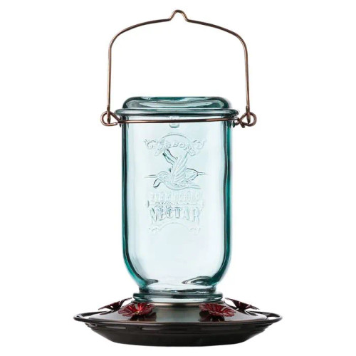 Perky Pet Mason Jar Glass Hummingbird Feeder 25 oz