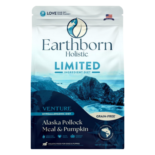 Earthborn Holistic Venture Limited Ingredient Alaska Pollock Meal & Pumpkin Grain-Free Dry Dog Food 