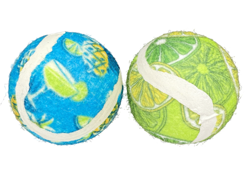 Multipet Margaritaville Tennis Balls Cat Toys 2 pk