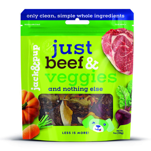 Jack & Pup Just Beef & Veggie Dog Treats 7 oz