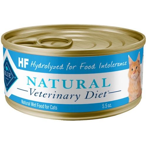 BLUE Natural Veterinary Diet HF Hydrolyzed Salmon for Food Intolerance for Cats - Canned