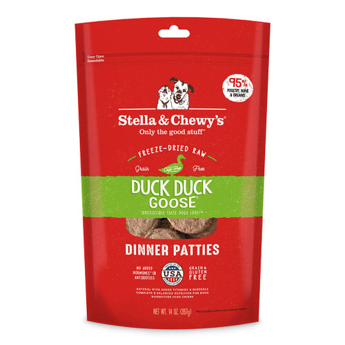 Stella & Chewy's Duck Duck Goose Freeze-Dried Raw Dinner Patties for Dogs