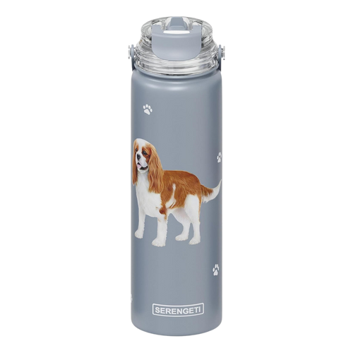 E & S Imports Serengeti Cavalier King Charles Spaniel Stainless Steel Water Bottle 24 oz