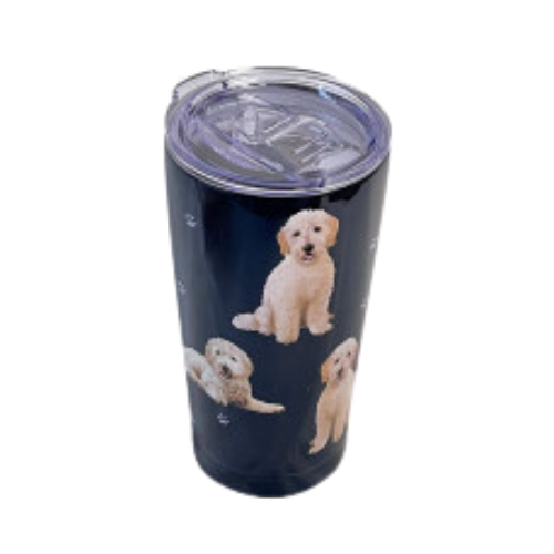E & S Imports Serengeti Goldendoodle Stainless Steel, Vacuum Insulated Tumbler with Spill Proof Lid 20 oz