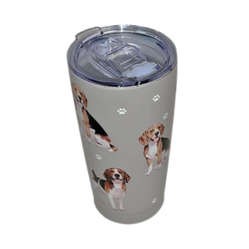 E & S Imports Serengeti Beagle Stainless Steel, Vacuum Insulated Tumbler with Spill Proof Lid 20 oz