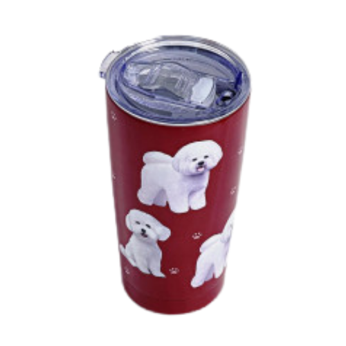 E & S Imports Serengeti Bichon Frise Stainless Steel, Vacuum Insulated Tumbler with Spill Proof Lid 20 oz