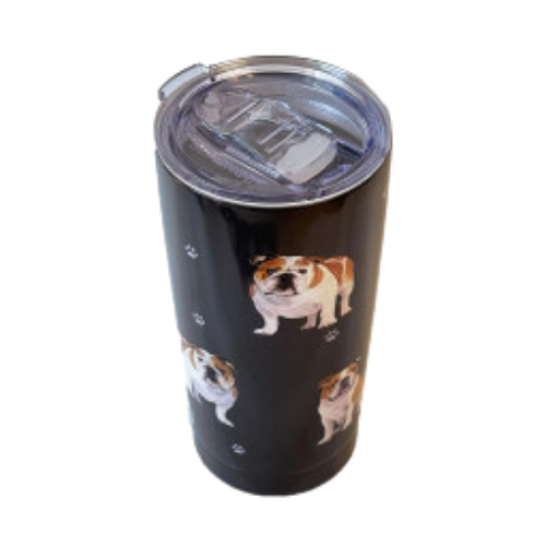 E & S Imports Serengeti Bulldog Stainless Steel, Vacuum Insulated Tumbler with Spill Proof Lid 20 oz