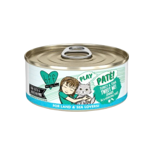 Weruva B.F.F. Play Pate Turkey & Tuna Tweet Me! Dinner in a Hydrating Puree Canned Cat Food