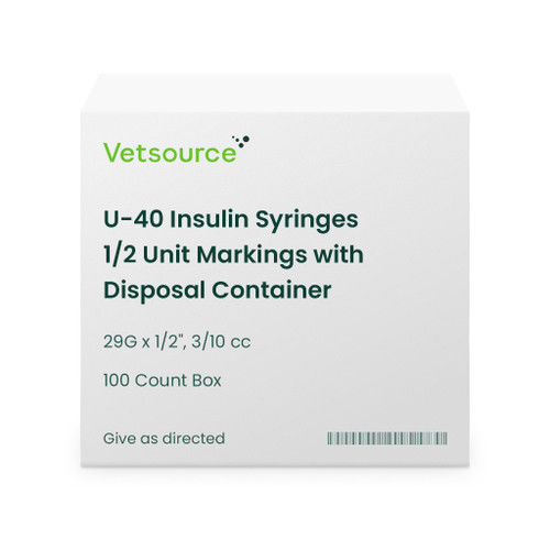 U-40 Insulin Syringes 1/2 Unit Markings with Disposal Container