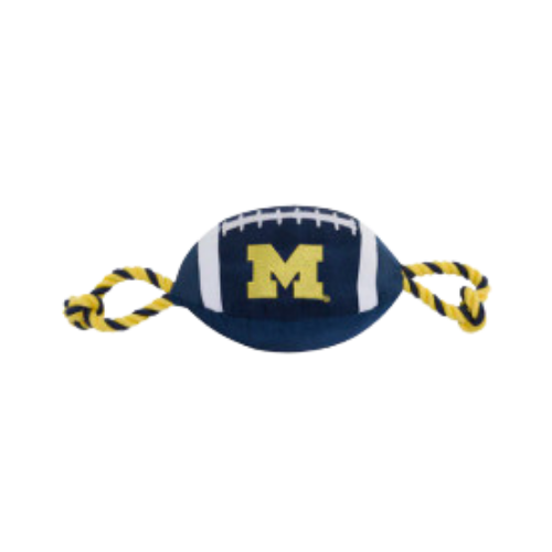 Pets First Michigan Wolverines Football Rope Dog Toy 25 in