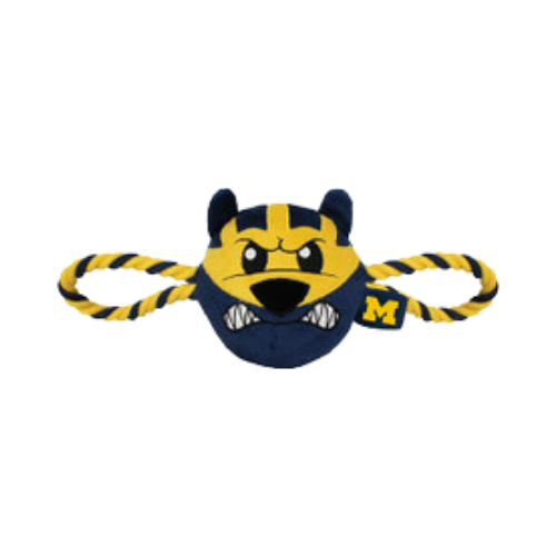 Pets First Michigan Wolverines Mascot Rope Dog Toy 25 in