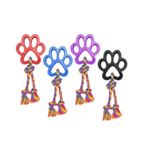 Incredipet Rope Tug with Paw Dog Toy, Assorted 13 in