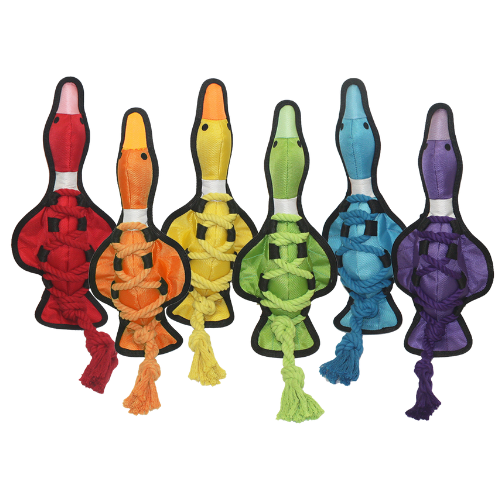 Incredipet Criss-Cross Rope Duck Dog Toy, Assorted 19 in