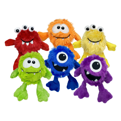 Incredipet Mini Monster Plush Dog Toy, Assorted 5 in