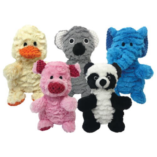 Incredipet Wrinkles Animal Plush Dog Toy, Assorted 9 in