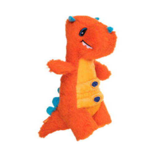 Growl Stomperz Tina the Triceratops Plush Dog Toy 10.5 in