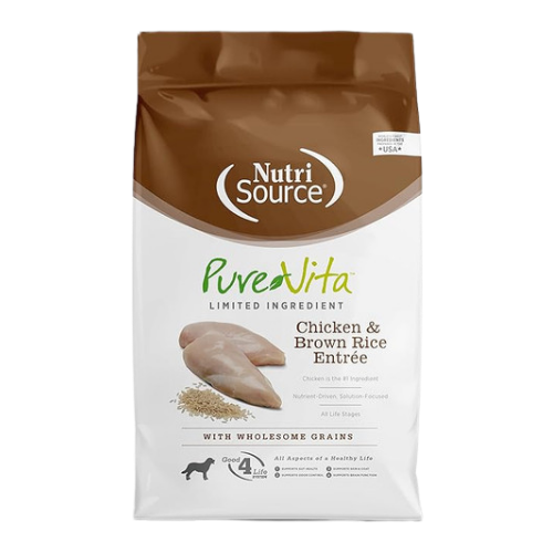 Nutrisource Pure Vita Limited Ingredient Chicken & Brown Rice Entrée Dry Dog Food 25 lb