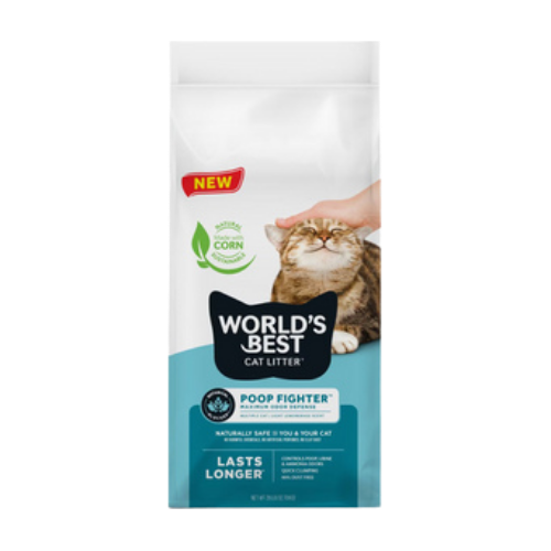 World's Best Poop Fighter Maximum Odor Defense Scented Clumping Natural Cat Litter