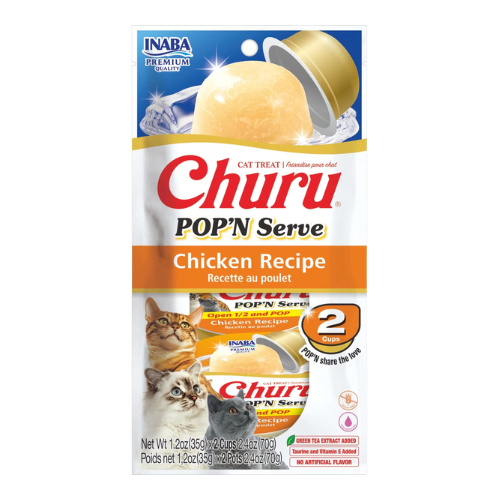Inaba Churu POP'N Serve Chicken Recipe Cat Treat 2 pk