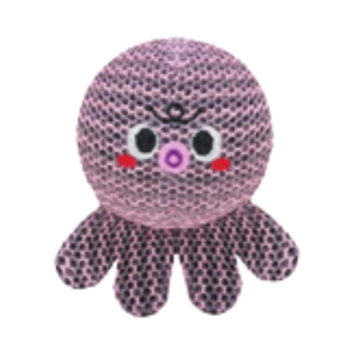 Hugsmart Summer Ocean Pals Plush Mesh Octopus Dog Toy 5 in