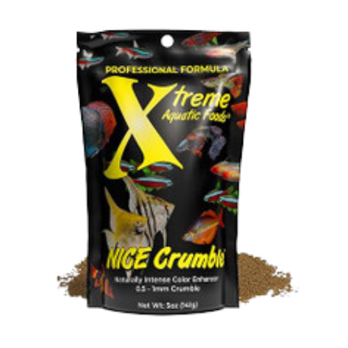 Xtreme Aquatics NICE Crumbles Color Slow-Sinking, Color Enhancing Fish Food for Small to Medium Fish