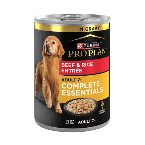 Purina Pro Plan Adult 7+ Senior Complete Essentials Beef & Rice Entrée in Gravy Wet Dog Food