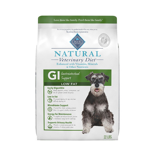 BLUE Natural Veterinary Diet GI Low Fat Gastrointestinal Support for Dogs - Dry