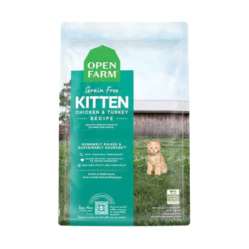 Open Farm Grain-Free Kitten Chicken & Turkey Recipe Dry Cat Food 4 lb