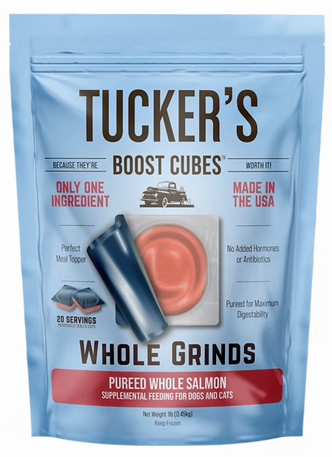 Tucker's Frozen Whole Grinds Pureed Whole Salmon Boost Cubes for Dogs & Cats 20 ct