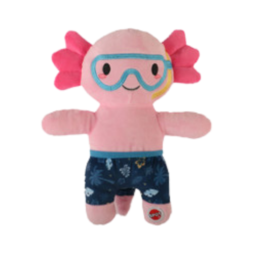 Spot Axolotl in Swim Trunks Plush Dog Toy 10 in