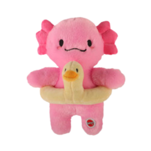 Spot Axolotl with Duck Swim Ring Plush Dog toy 10 in