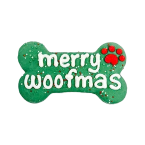 Bosco & Roxy Holiday Merry Woofmas Bone Dog Cookie Treat 6 in