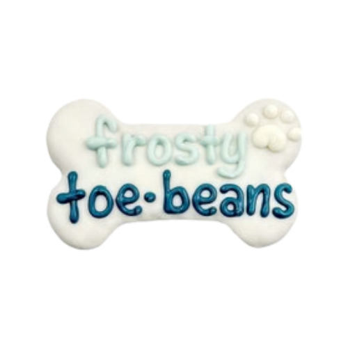 Bosco & Roxy Winter Frosty Toe-Beans Bone Dog Cookie Treat 6 in