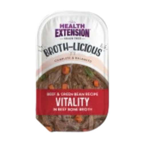 Health Extension Broth-Licious Beef & Green Bean Recipe Vitality in Beef Bone Broth Dog Food