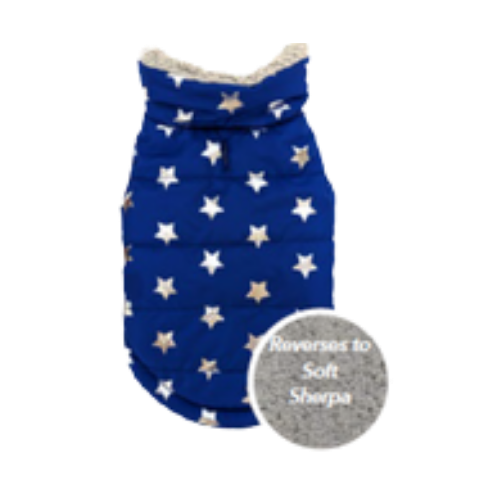 Spot Reversible Starry Night Blue Dog Coat