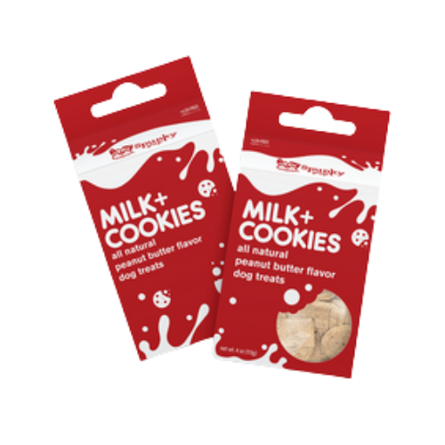 Spunky Pup Holiday Milk & Cookies All Natural Peanut Butter Flavored Dog Treats 4 oz