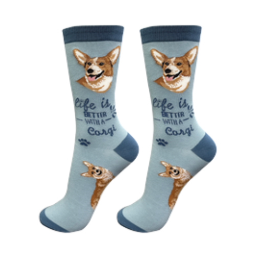E & S Imports Life is Better With a Corgi Socks 