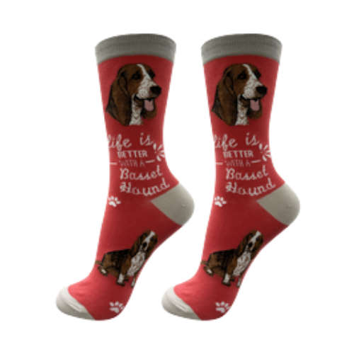 E & S Imports Life is Better With a Basset Hound Socks 