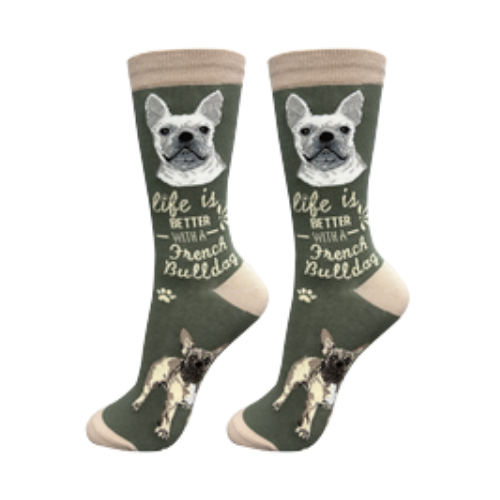 E & S Imports Life is Better With a French Bulldog Socks 