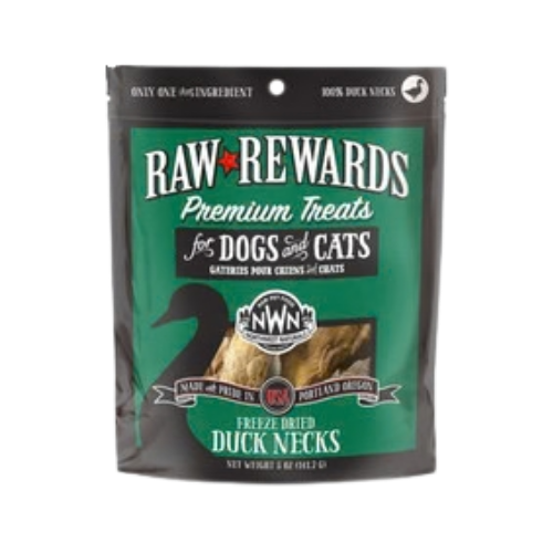 Northwest Naturals Raw Rewards Premium Treats Freeze Dried Duck Necks for Dogs & Cats 5 oz