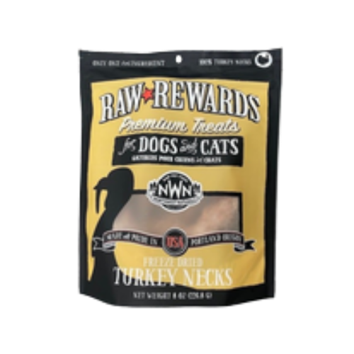 Northwest Naturals Raw Rewards Premium Treats Freeze Dried Turkey Necks for Dogs & Cats 6 oz