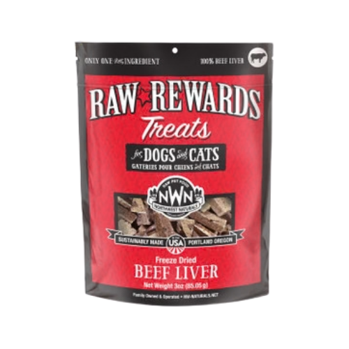 Northwest Naturals Raw Rewards Treats Freeze Dried Beef Liver for Dogs & Cats 3 oz