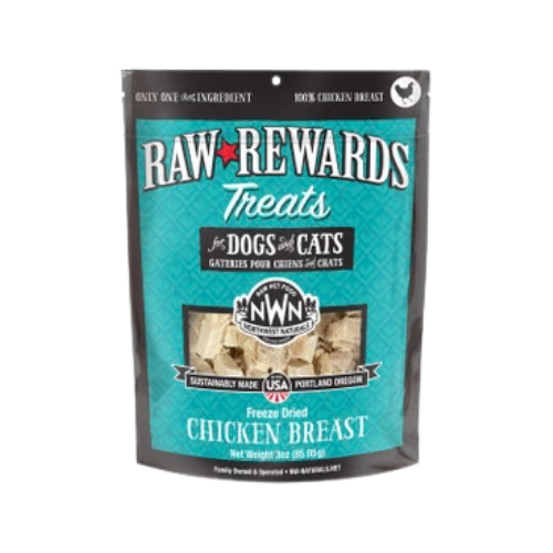 Northwest Naturals Raw Rewards Treats Freeze Dried Chicken Breast for Dogs & Cats 3 oz