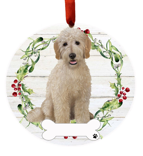 E & S Imports Goldendoodle Full Body Ceramic Holiday Ornament 