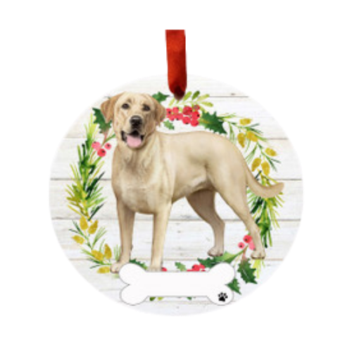 E & S Imports Labrador Yellow Full Body Ceramic Holiday Ornament 