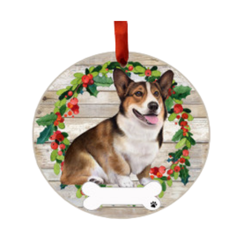 E & S Imports Welsh Corgi Full Body Ceramic Holiday Ornament 